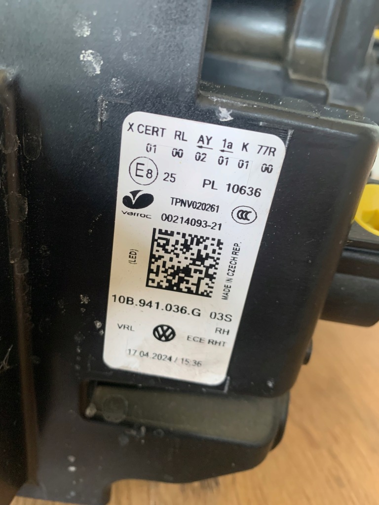 фото №9, Vw id3 id.3 лампа правая передняя правый перед full led 10b941036g europa