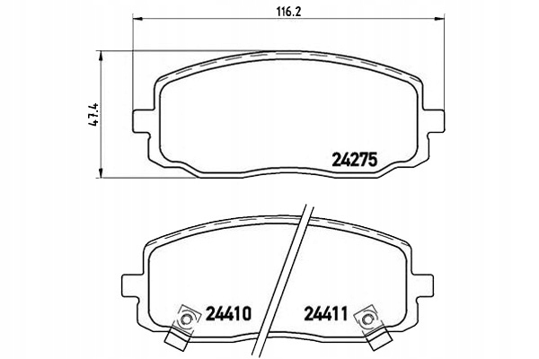фото №1, Тормозные колодки тормозные hyundai i10 08- перед brembo