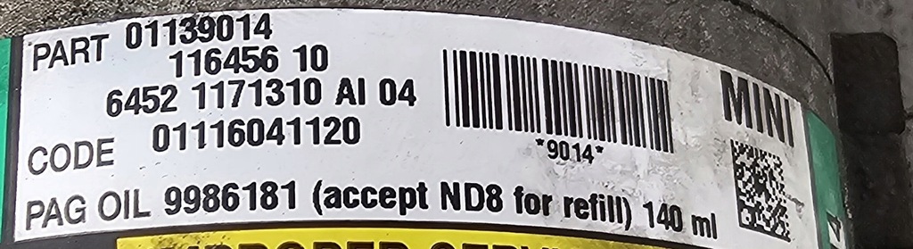 фото №2, Org компресор кондиціонера mini r50 r52 r53 - 1171310