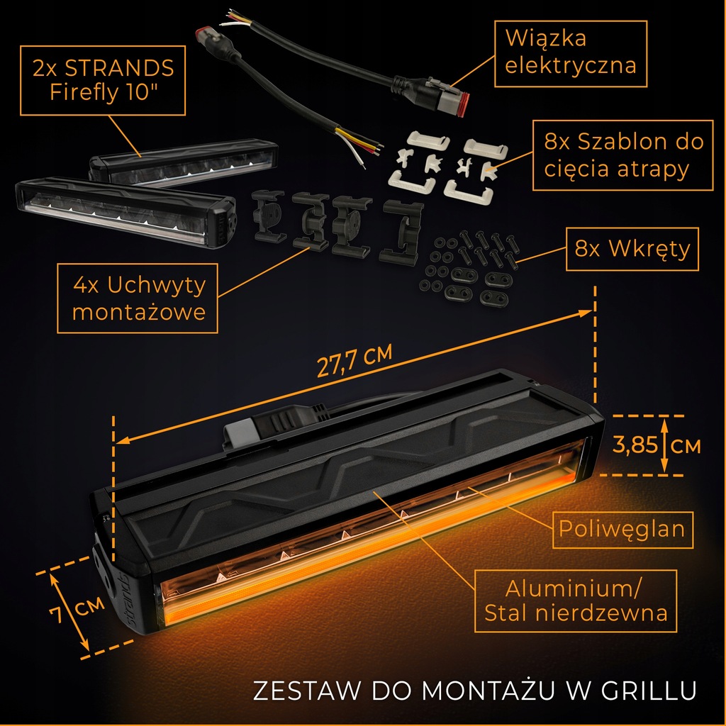 фото №5, Led bar набір лампа освітлення led w решітка радіатора do ford ranger raptor iv 2022-