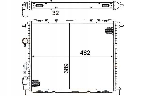 Hella радиатор воды renault clio 2 1.9 d b/cb0e Цена