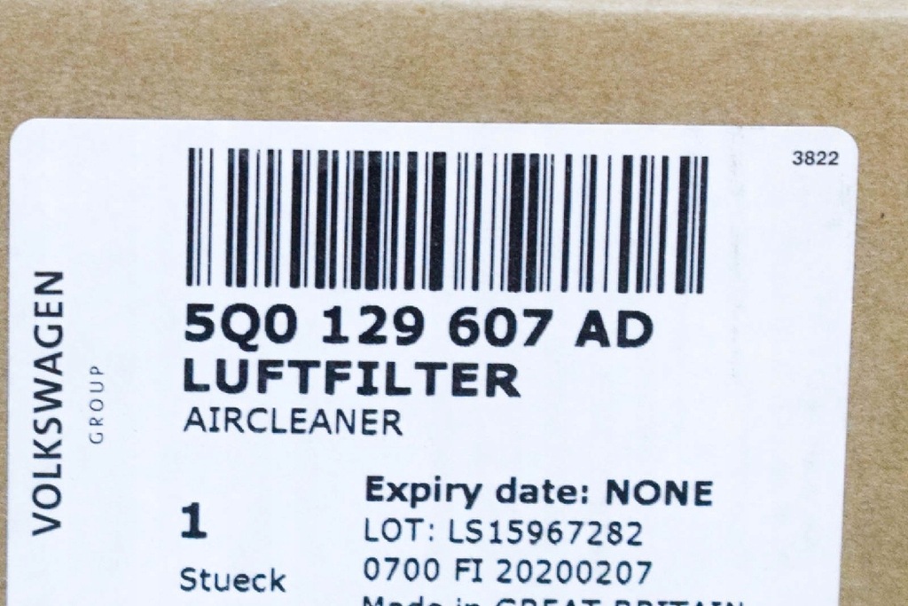 фото №8, Audi a3 8v 1.8i фільтр повітря 5q0129607ad новий оригінальний