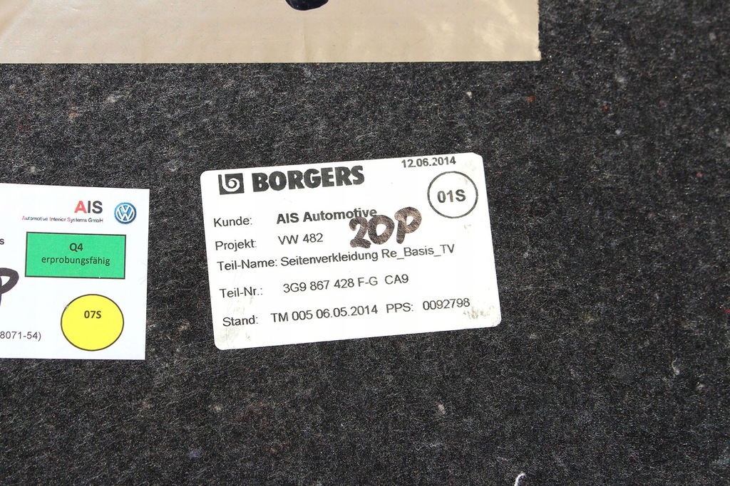 фото №6, Vw passat b8 kombi обшивка + килимок багажника 3g9867427b 3g9867428g обшивки ba