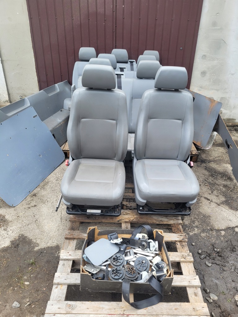 фото №1, Vw transporter multivan t5 сиденья сиденье заднее сиденье 9 человек комплект 4 ряды кожа