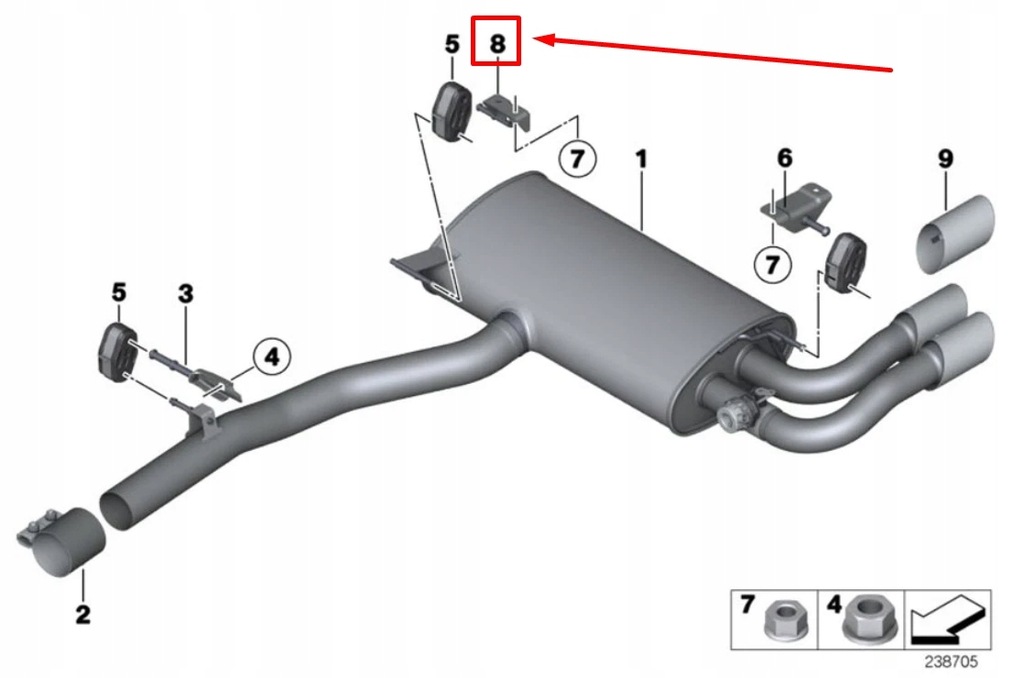 фото №11, Bmw x3 f25 кронштейн заднього правого глушника 8509666 18308509666