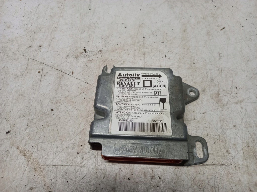 фото №1, Датчик подушка безпеки renault megane ii 8200117651