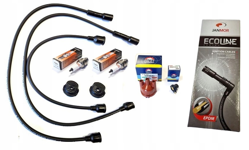 фото №1, Fiat 126p - дроти трамблерна кришка контактний палець свічки запалювання козирки