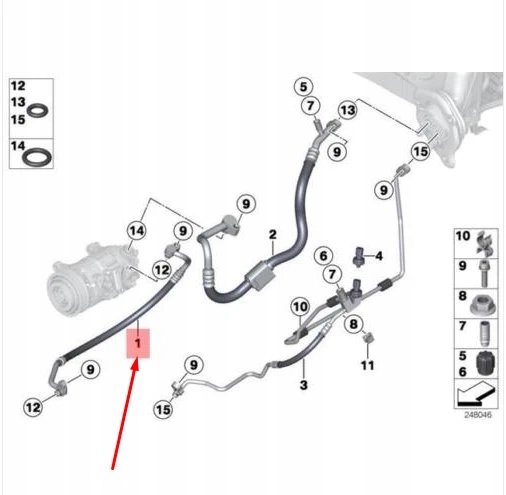 фото №7, Bmw 1 f20 хладагент discharge шланг line 64539213844 9213844 oem