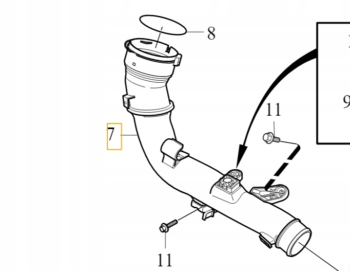 фото №1, Volvo s90 v90 ii воздухозаборник труба шланг интеркулер o