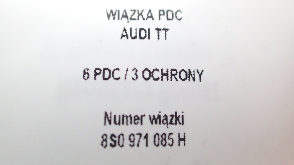 фото №8, Nowa джгут бампера перед 6pdc audi tt 8s0971085h