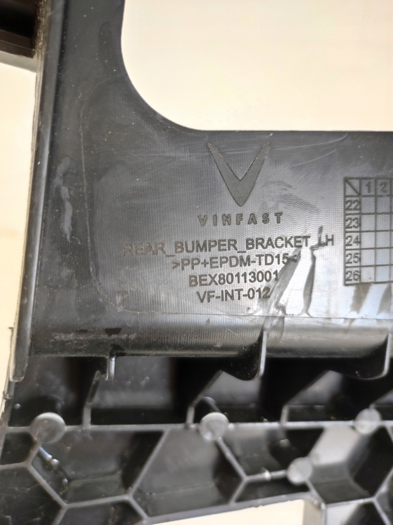 Направляющая кронштейн бампера левый задний  vinfast vf9 Цена