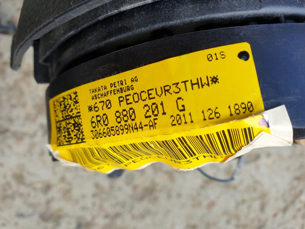 фото №7, Подушки безопасности ремни подушка заглушка vw polo 5 v 6r 2009-