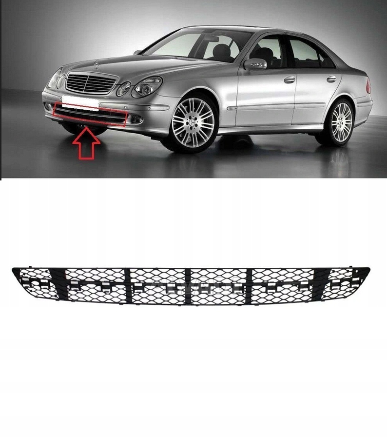 фото №1, Решётка радиатора w бампере средняя mercedes 211 e-klasa , 2002-