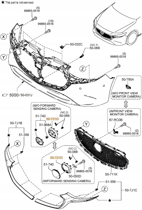 фото №5, Основание эмблема решетка pod радар mazda 3 bp 2018- оригинал