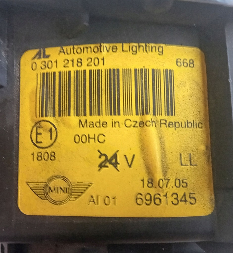 фото №2, Лампа левый перед mini cooper r50 r53 r56 lift 04-06 eu 6961345 0301218201