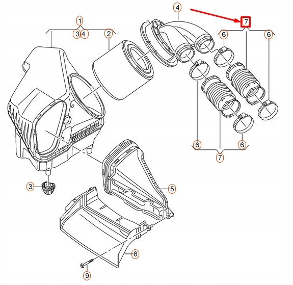 фото №8, Audi a7 rs7 sportback набор впуска фильтра воздуха 079129740h