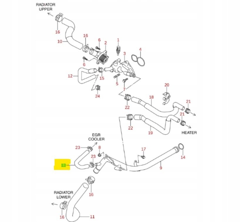 фото №1, Шланг водяний egr suzuki ignis / swift