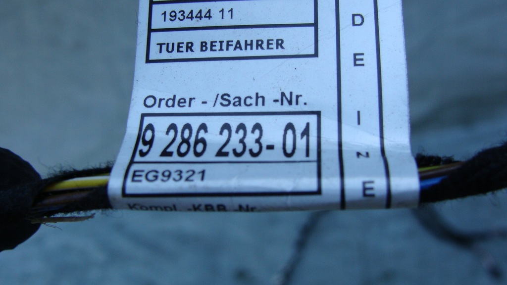 фото №6, Джгут електропроводка двері правий перед bmw 3 f30 9286209 9286233-01