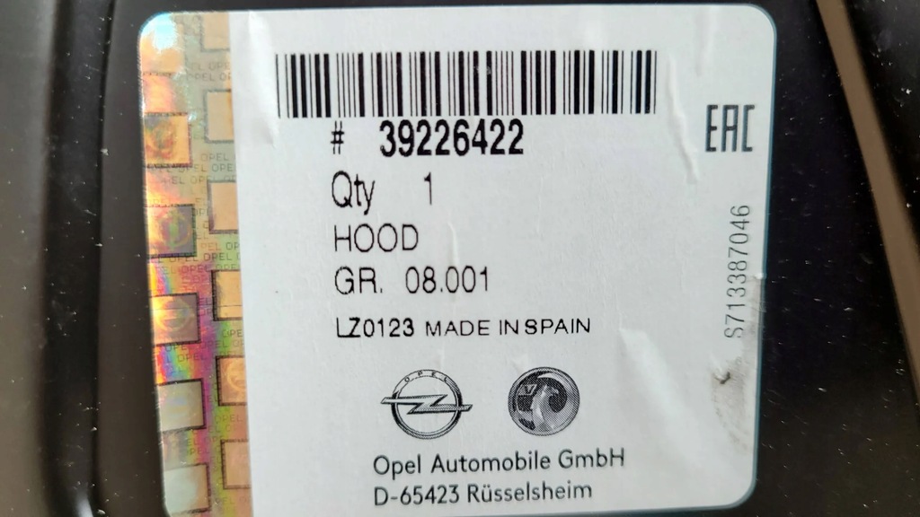 фото №14, Opel crossland x lift капот крышка oryg fv