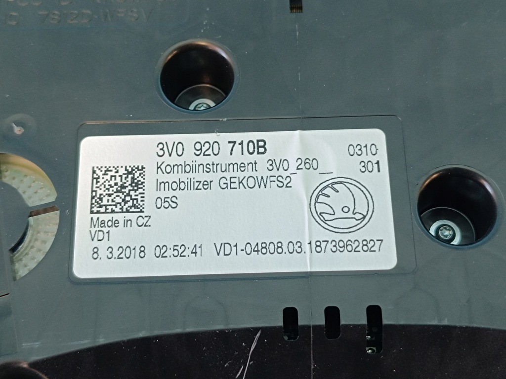 фото №9, Skoda superb 3 combi 2.0 tfsi 206kw 4x4 2018r лічильник приладова панель 3v0920710b