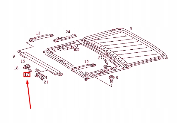 Mercedes-benz e w124 зачіп утримуючий люк a1247820046 оригінальний Зі Шроту