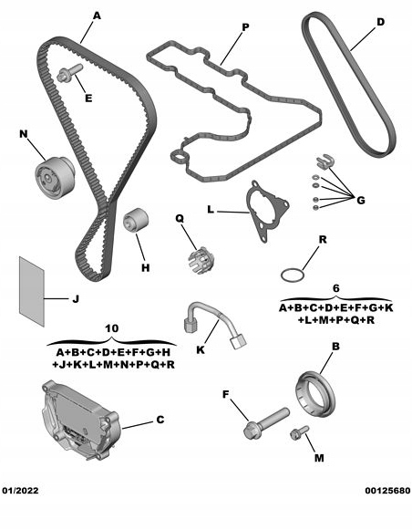 Оригинальный номер грм peugeot 108 208 2008 301 308 3008 5008 partner 1.2 thp puretech Доставка