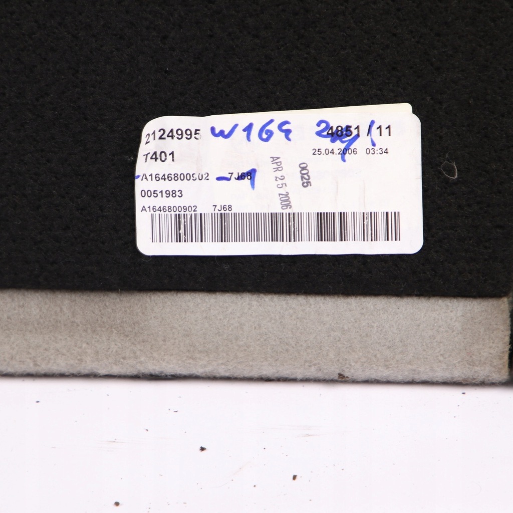 фото №12, Mercedes ml w164 обшивка пол коврик багажника beż бежевая a1646800902