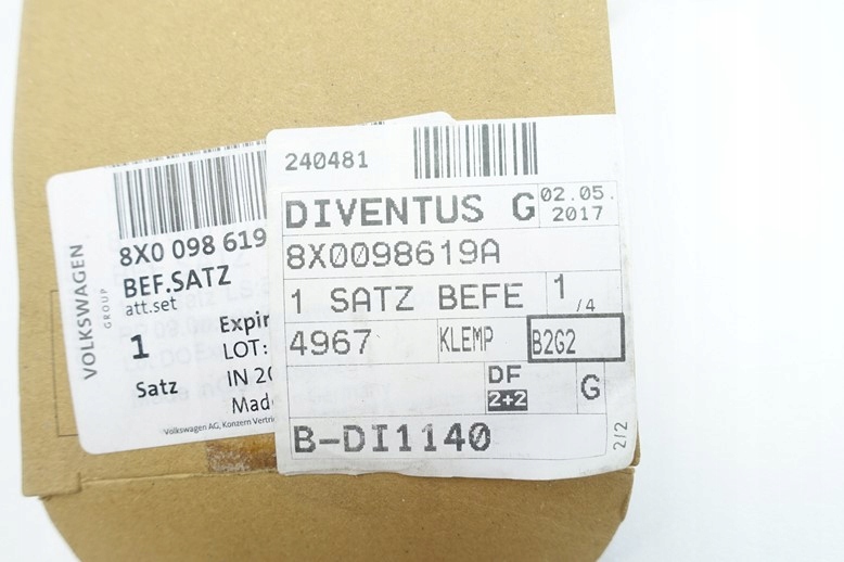 фото №6, Набір гвинт монтажних двері audi a1 8x0098619a