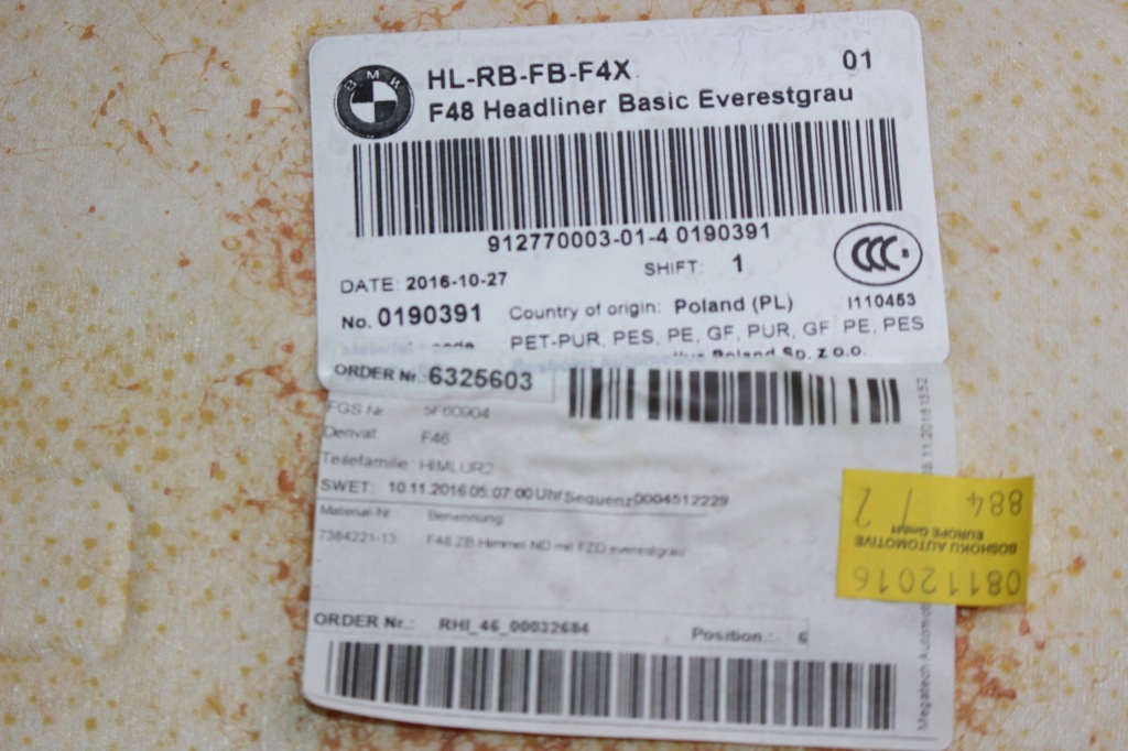 Стеля сіра bmw x1 f48 everestgrau 912770003 Київ