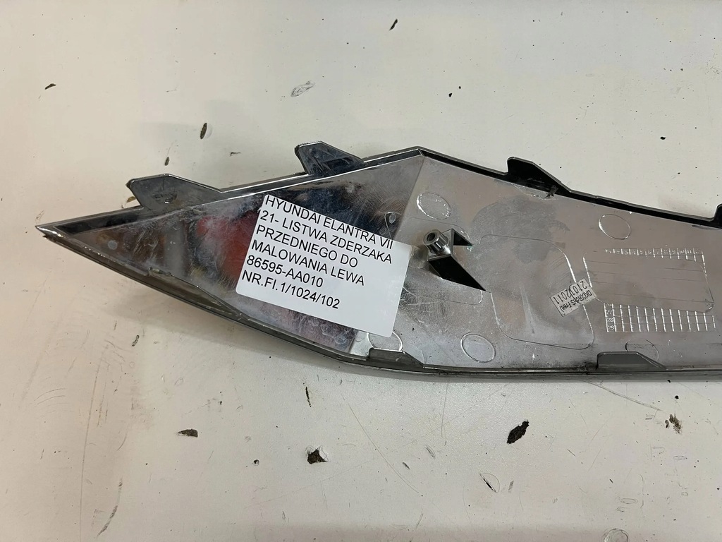 фото №11, Hyundai elantra vii 2021- левая молдинг хром бампера передний перед oem