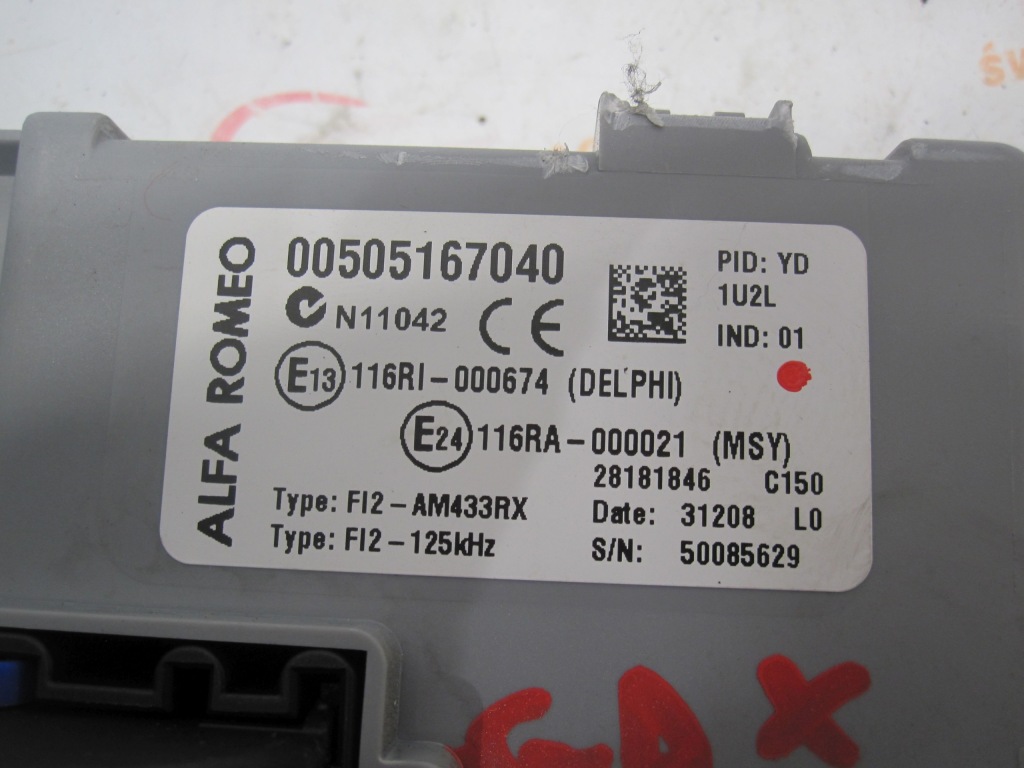 Alfa romeo mito 09r 1.4 b коробка запобіжників 00505167040 Зі Шроту