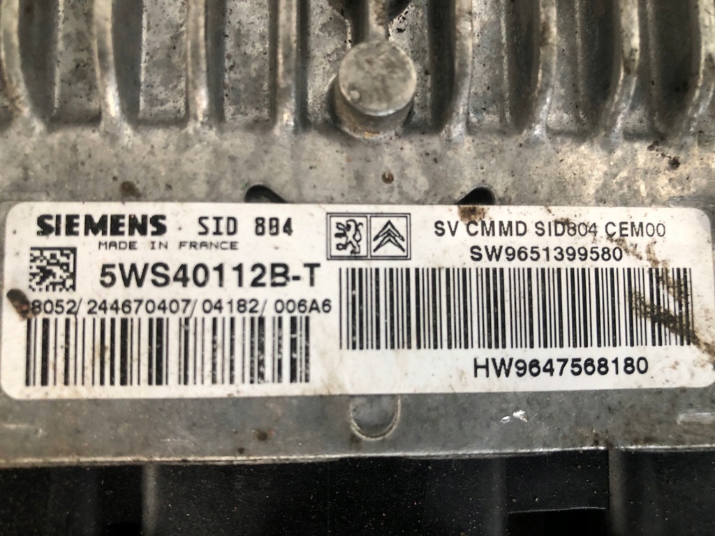 фото №4, Блок керування набір стартовий citroen c3 1.4 hdi 9651399580