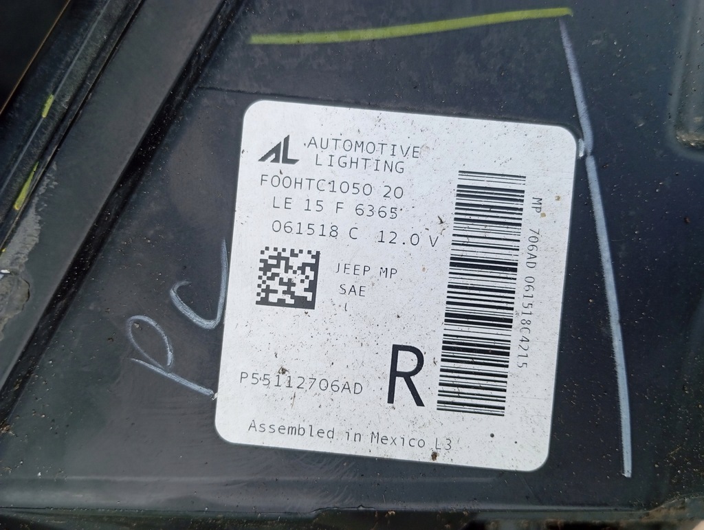 фото №12, Jeep compass ii 17- usa лампа права фара правий звичайний оригінал
