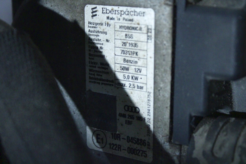 фото №10, Porsche cayenne iii 9y webasto обігрівач стояночний 4m0265081ah 4m0265391b