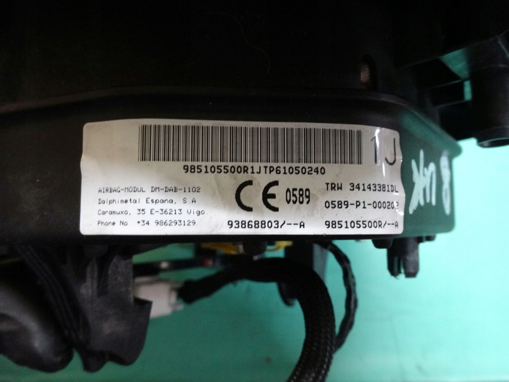 фото №6, Vivaro b 16r подушка безопасности подушка руля 93868803a 985105500r 34143381dl