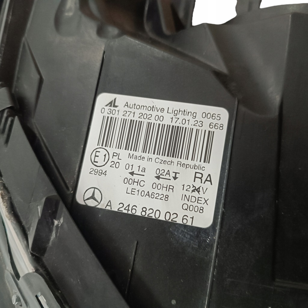 фото №7, Лампа правий перед mercedes b-klasa w246 a2468200261