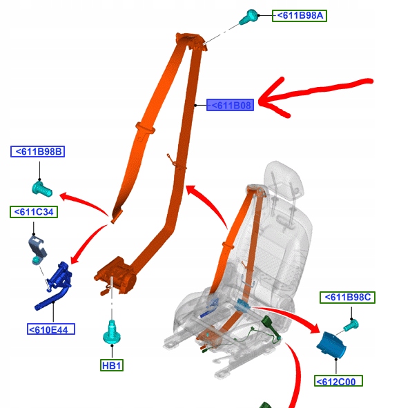 фото №1, Pas безопасности перед левый ford b-max 12-