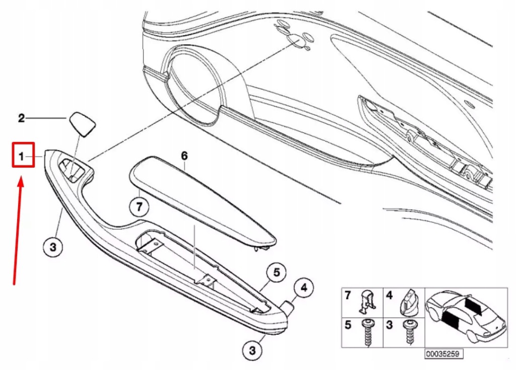 Bmw 3 e46 подлокотник дверь передних левых 51417894467 7894467 oem Оригинал