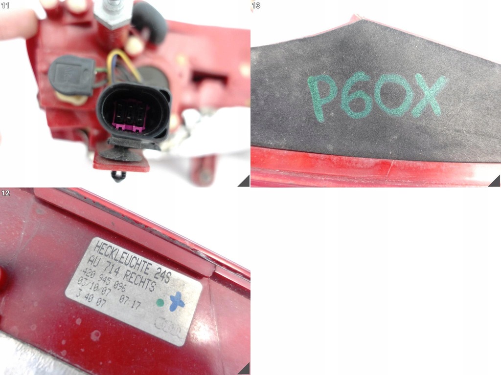 фото №12, Audi r8 420 07-12 coupe лампа led w крыло правая задняя europa 420945096