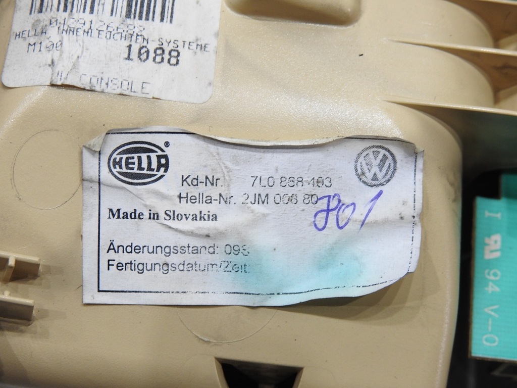 фото №11, Лампа освещение кабины vw touareg i 7l0868403