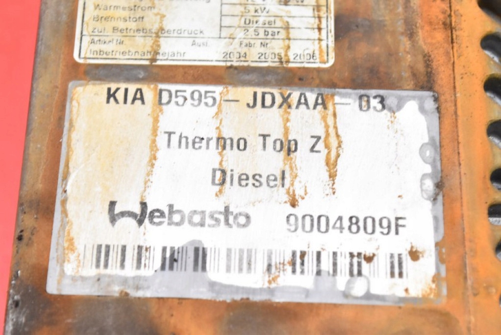 фото №9, Webasto обігрівач стояночний d595-jdxaa-03 kia sorento 1 i 2.5 crdi 140 km