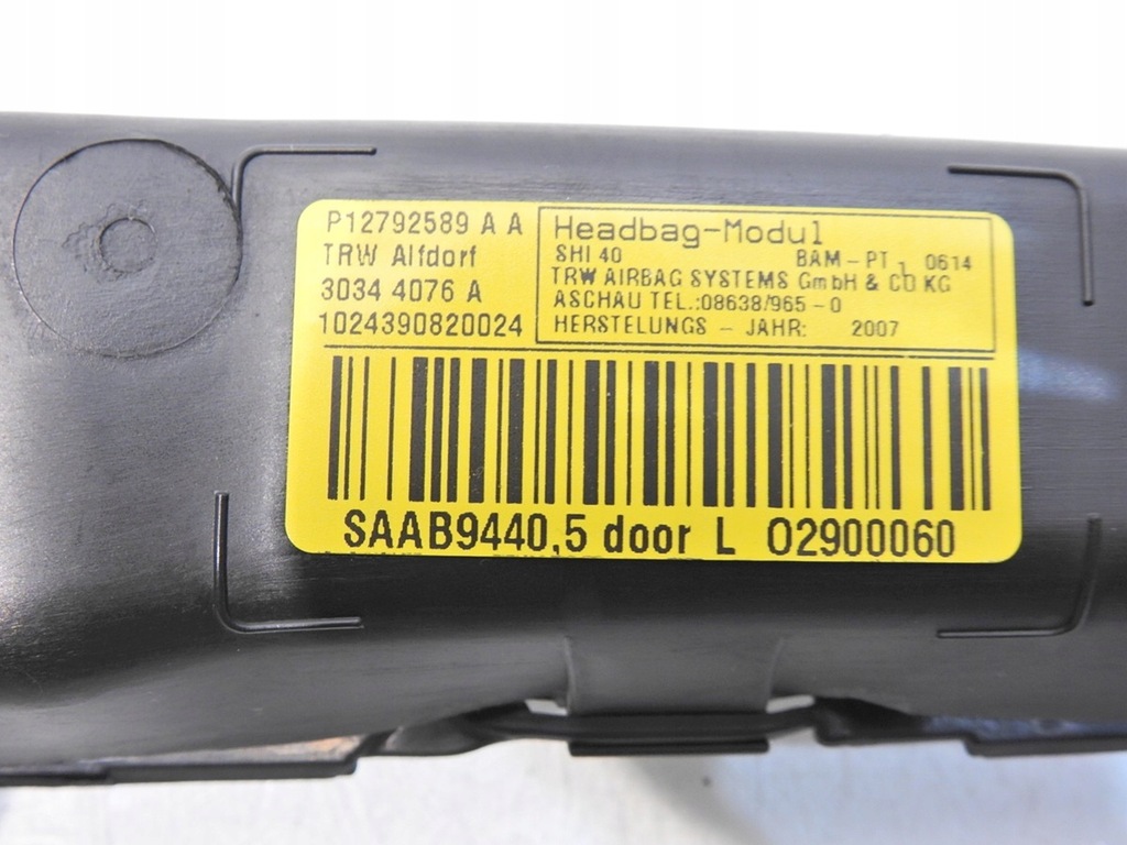 фото №7, Шторка безпеки подушка безпеки ліва saab 9-3 ii kombi 12792589