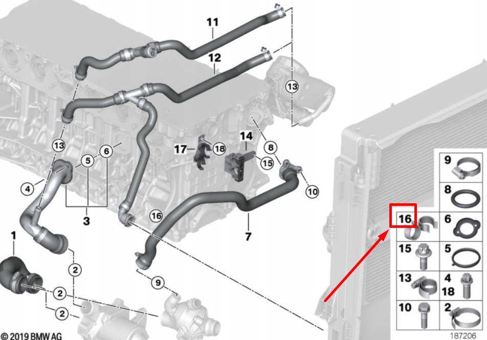 фото №9, Bmw 7 f01, f02 cooling система проставка тримач 7545388 11537545388