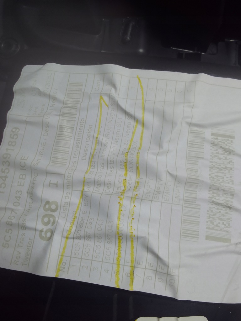 фото №11, Vw new beetle 16 - обшивка обивка левый задняя 5c5867043 usa