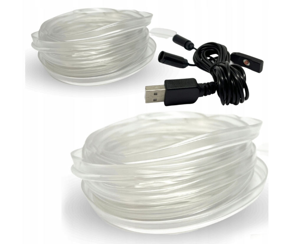 5m світловод  el wire led rgb стрічка ремінь освітлення салону usb 7 кольорів Ціна