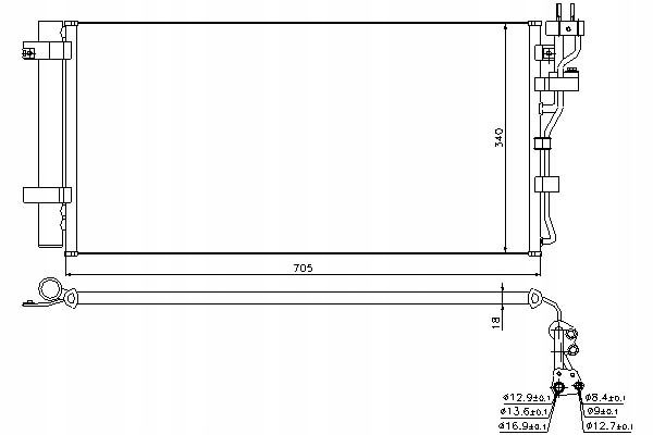 фото №1, Nissens радіатор кондиціонера з осушувач kia