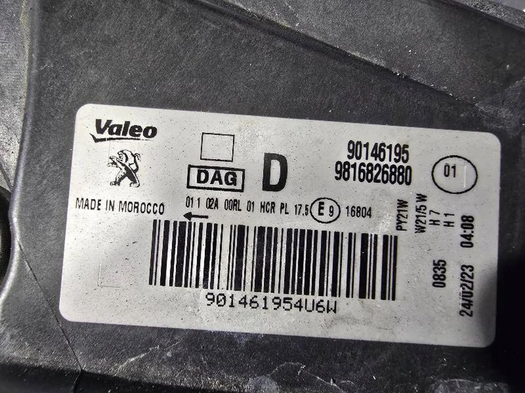 фото №14, Peugeot partner iv rifter 9816826880 лампа передняя перед правая