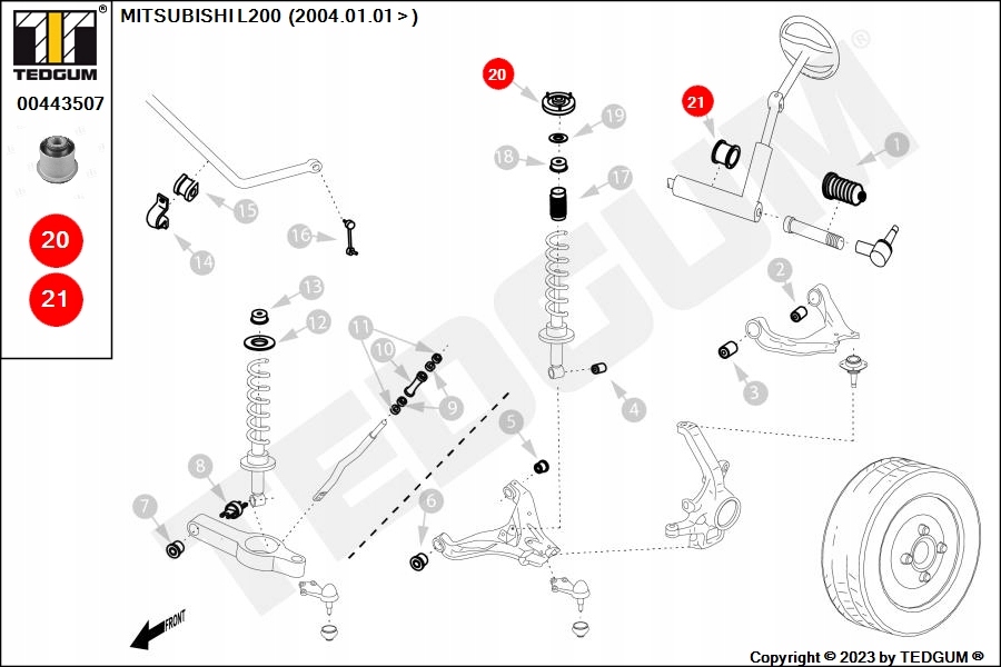 фото №13, Втулка рычага передний верхний prz=tyl tedgum