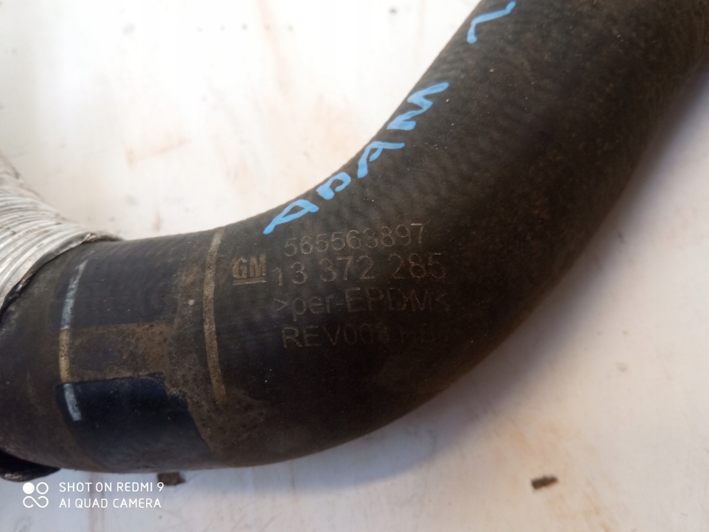 Opel adam труба пабтрубок  шланг воды 1.0t 13372285 Доставка