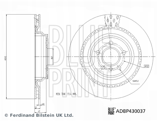 фото №4, Тормозные диски тормозные задняя blue print adbp430037